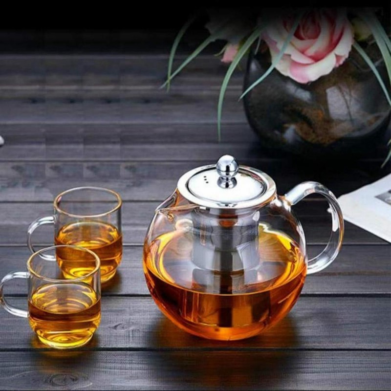 ガラスケトル ガラスティーポット ガラスポット 1300ml 茶こし付 ガラスケトル ガラスティーポット ガラスポット 1300ml 茶こし付