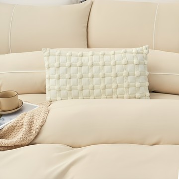 NATURALLY JOJO 50%素色抗菌天絲床包四件組 特大-燕麥奶  床包 + 兩用被套 + 枕套