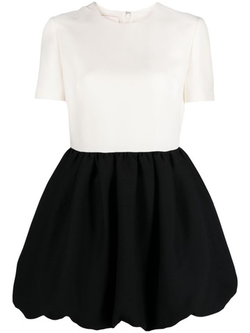 Valentino Garavani - two-tone puffball mini dress - women - Silk/Silk/Virgin Wool - 42 - Black