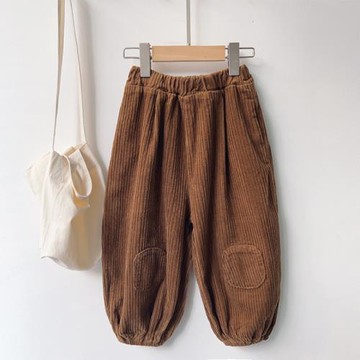 春秋男女兒童超萌貼布韓版兒童燈芯絨條個性燈籠褲潮寶洋氣收腳褲