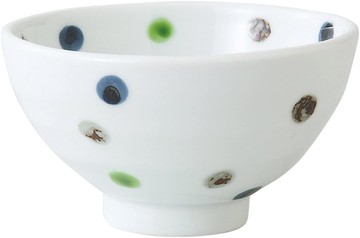 【毓秀堂】西海陶器 彩色點 飯碗-綠