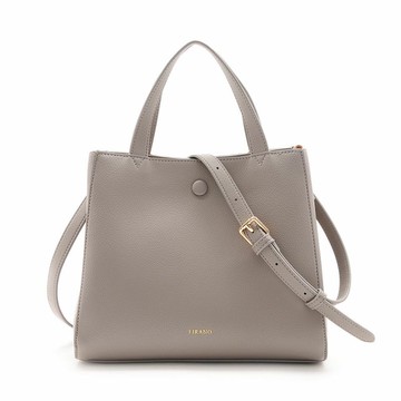 FIRANO- BLK 烙印金字皮革兩用包(褐灰色)