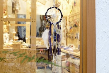 和風花形圖案捕夢網掛飾