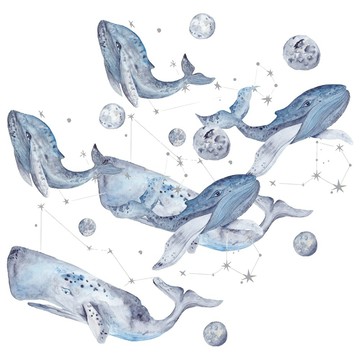 WA. WALL ART 無痕設計壁貼 防水PVC FX-C37 2張  藍色  90 x 30cm