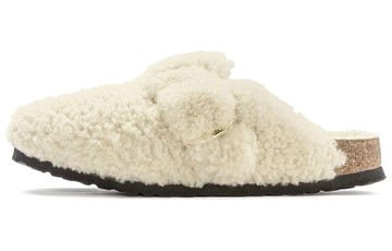 WMNS BIRKENSTOCK BOSTON BIG BUCKLE SHEARLING NARROW FIT EGGSHELL