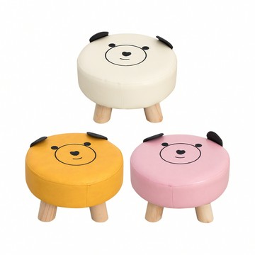 【IDEA】呆萌熊熊動物造型皮革小圓凳/椅凳 矮椅凳(換鞋椅)3色任選小黃熊