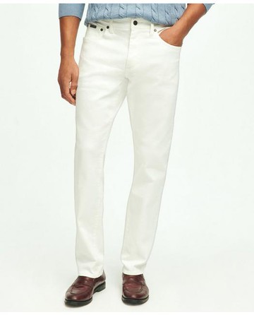 Brooks Brothers Men's Straight Fit Denim Jeans | White | Size 36 34