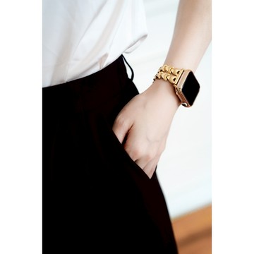 【獨家款｜10代可用】可碰水不鏽鋼雙排愛心錶帶 適用Apple Watch 9 8代 SE 45 41 40 44mm