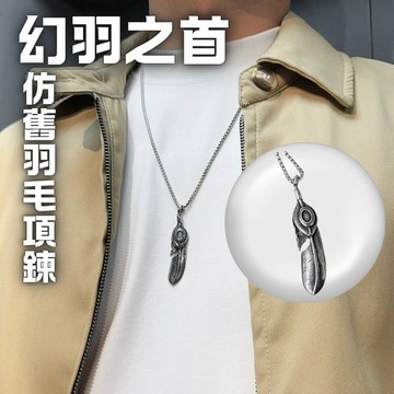 幻羽之首 不褪色 抗氧化 仿舊 鈦鋼 純鋼 飾品 羽毛 項鍊 現貨 實拍 吊墜 小吊飾 質感 男 SN156