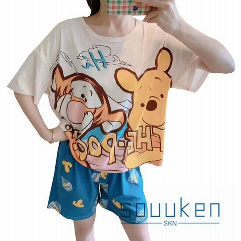 パジャマ レディース ルームウェア 夏用 部屋着 メンズ 寝間着 くまのプーさん ディズニー 可愛い 通気性 肌に優しい トップス 通販 Lineポイント最大0 5 Get Lineショッピング