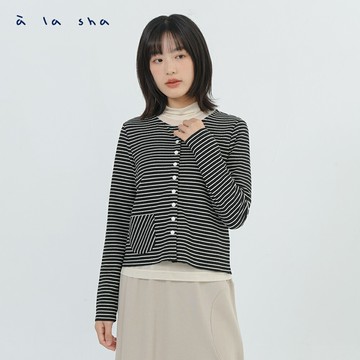 a la sha 條紋MARU外套