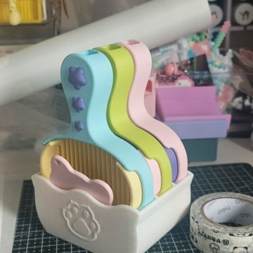 熱賣🔶新款可愛喵喵剷豆剷拚豆多功能工具學生diy不卡豆絲滑豆剷收納盒拚豆材料包  95P9