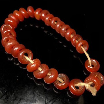 吉祥如意老瑪瑙算盤珠串1入