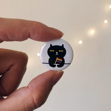 LOVE WINS 壞貓咪迷你胸章