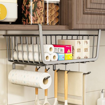 廚房懸掛置物架櫥櫃子分層架下掛架家用紙巾吊櫃下置物架收納掛籃