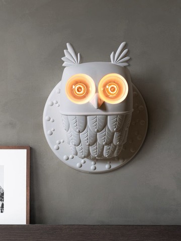 意大利壁燈創意貓頭鷹過道燈北歐臥室床頭燈高檔酒店墻壁燈