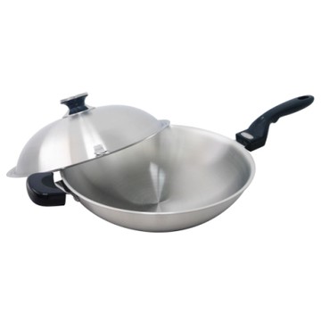 LOYANO羅亞諾SUS#316不鏽鋼七層複合金單把炒鍋36cm LY-054