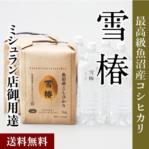 令和5年産 魚沼産コシヒカリ (最高級)「雪椿」 特別栽培米 10kg 雪椿水2L×4本 魚沼産こしひかり 贈答用 ブランド米 ギフト 内祝い プレゼント