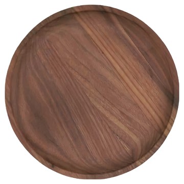 日式原木圓形餐盤  胡桃木  18cm  1個