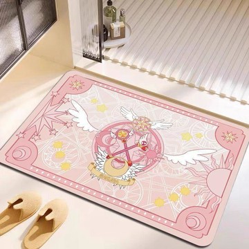 臺灣出貨🐑🐑🐑百變小櫻可愛硅藻泥衛生間地墊浴室吸水防滑墊洗手間速幹硅藻泥墊
