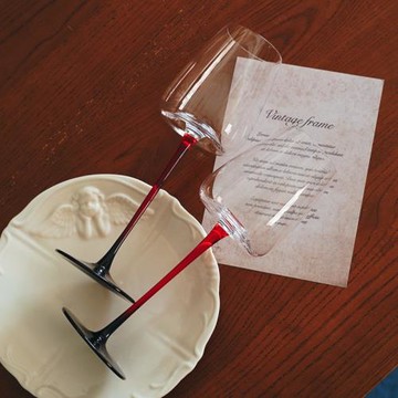 儀式感滿滿 高級感網紅款紅色高腳紅酒杯 凹底醒酒功能葡萄酒杯