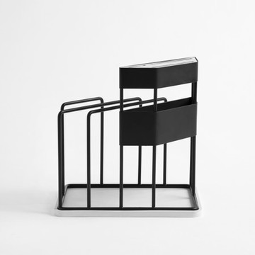 INK鐵製烤漆砧板刀具架 附吸水珪藻土墊 黑