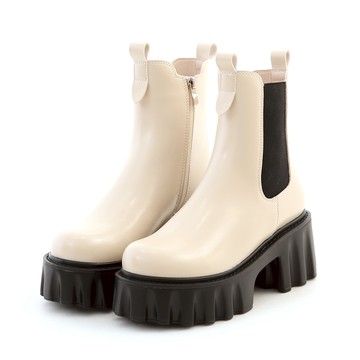 D+AF 摩登舞台．升級版鋸齒厚底切爾西靴