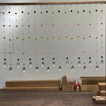 五行天然水晶珠簾 佛教七寶 風水簾 開運招財 門對門 附自黏掛鉤