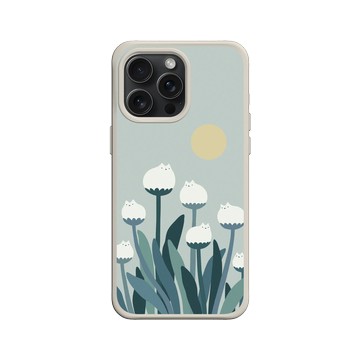 iPhone 15 Pro Max SolidX 貝殼灰 - ilovedoodle (Lim Heng Swee) - White Cat Flowers - 白貓花朵