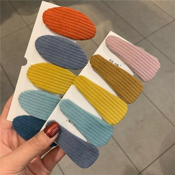 韓國彩色網紅毛絨絨發夾ins劉海夾復古百搭純色發卡女邊夾卡子