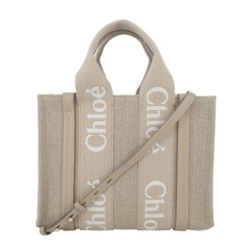 Chloe Woody tote bag 新款帆布兩用托特包(小號/淺褐)
