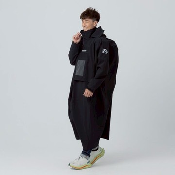 Brightday TPU背包款輕量半斜開雙拉鍊連身雨衣 T1+ 黑色 透氣 防水 雨衣 連身雨衣 一件式