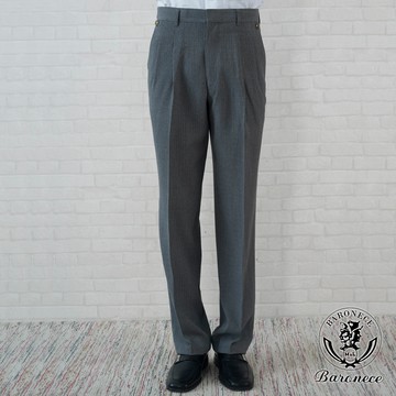【BARONECE】商務紳士舒適打摺西褲_灰(696131-03)