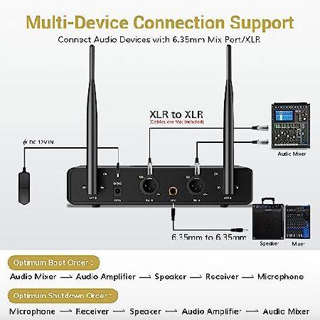 TONOR Wireless Microphone Systems, UHF Cordless Karaoke Microphones, Handheld Dynamic Mic Microfono Kit with Receiver for Karaoke, Singing, Church, Ad