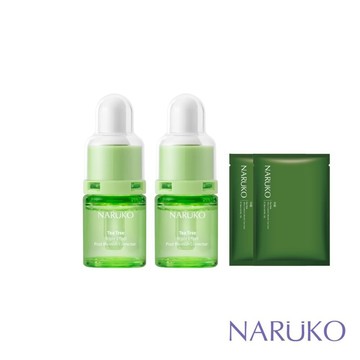 【NARUKO牛爾】茶樹三酸AI痘印美白安瓶12ml(2入)+贈痘痘黑面膜2入(毛孔/抗痘/胜肽)