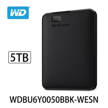 WD Elements 5TB 2.5吋行動硬碟