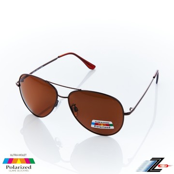 Z-POLS 飛行員最愛名牌風格金屬款 採用頂級寶麗來Polarized偏光茶抗UV400太陽眼鏡(抗紫外線UV400)
