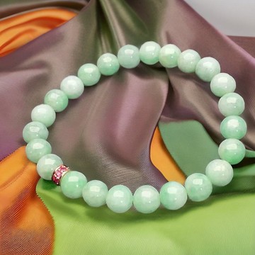 果陽綠翡翠手珠手鍊 | 天然緬甸玉翡翠A貨 | 送禮