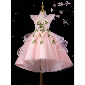 女童禮服公主裙蓬蓬紗高端鋼琴生日花童婚禮兒童高端主持人演出服