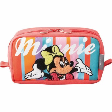 日本 Skater Disney 復古米妮拉鍊筆袋 米老鼠 刺繡 鉛筆盒 收納包 化妝包＊夏日微風＊