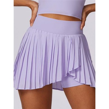 帶內襯百褶運動短裙女假兩件速干網球裙褲防走光健身口袋彈力高腰