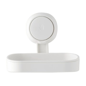 Udi Life 真空強力吸盤可拆肥皂盒 S6053 免釘免鑽 可拆洗瀝水 浴室收納好幫手  白色  1個