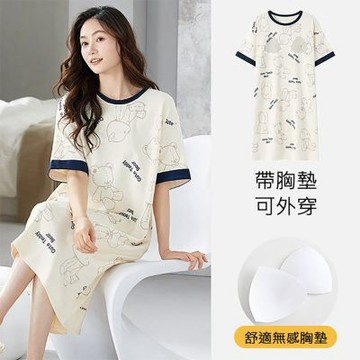 [韓國K.W.]韓國空運復古莫代爾洋裝(居家服/家居服/睡衣/睡裙/涼感睡衣)Y2353