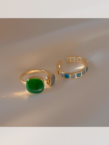 手工滴油戒指女設計小眾時尚開口戒高級感指環韓國氣質網紅食指戒