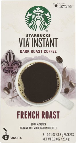 Starbucks VIA Instant Coffee Dark Roast French Roast 8 Packets
