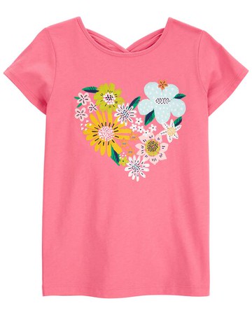 Kid Floral Bow Back Jersey Tee