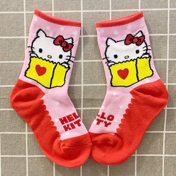 【震撼精品百貨】Hello Kitty 凱蒂貓~三麗鷗 KITTY兒童襪子(14~19CM)-粉讀書#04510
