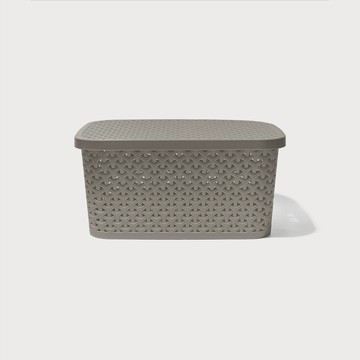 GINII北歐編織收納籃 S附蓋 6L 可可棕