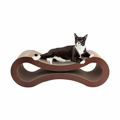 Pet Prime Large Cat Scratcher Lounge Cardboard Cat Scratching Sofa Bed Cardboard Cat Scratcher Lounger Lounge Furniture XL -32 x 10.4 x 10.4イン