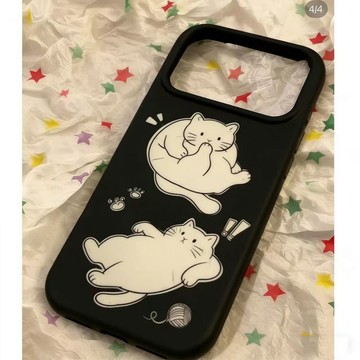 ✨iphone手機殼✨黑色貓咪iPhone17ProMax蘋果手機殼15/16防摔輕奢網紅情侶款ins風